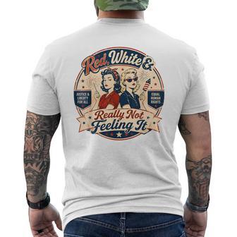 Red White & Really Not Feeling It Anti-4Th Of July Men's T-shirt Back Print - Thegiftio UK