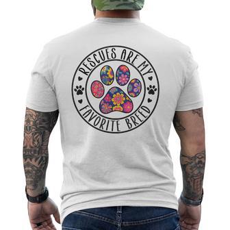 Rescues Are My Favorite Breed Men's T-shirt Back Print - Thegiftio UK