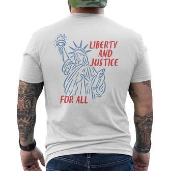Retro 4Th Of July With Liberty And Justice For All Men's T-shirt Back Print | Seseable UK