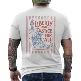 Retro Liberty And Justice For All 4Th Of July Human Rights Men's T-shirt Back Print | Seseable UK
