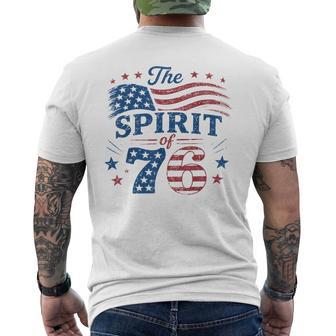 Retro Spirit Of 76 250Th Anniversary Patriotic American Flag Men's T-shirt Back Print - Thegiftio UK