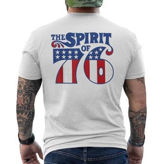 Retro The Spirit Of 76 Usa American Flag Fourth Of July Men's T-shirt Back Print - Thegiftio UK