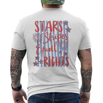 Retro Striped Stars Stripes Equal Rights Liberal 4Th Of July Men's T-shirt Back Print - Thegiftio UK