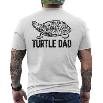 Retro Turtle Dad Turtle Daddy Tortoise Lover Father's Day Men's T-shirt Back Print - Thegiftio UK