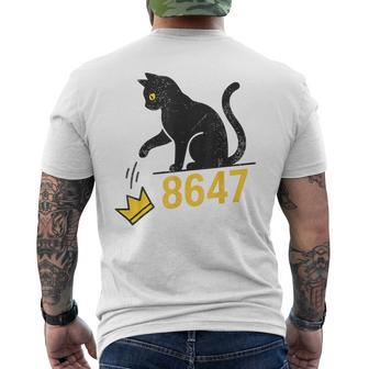 Retro Vintage 8647 Cat Men's T-shirt Back Print | Mazezy
