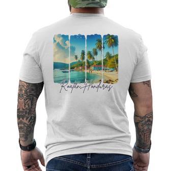 Roatan Honduras Travel Trip Brushstroke Meet Me In Roatan Men's T-shirt Back Print - Thegiftio UK