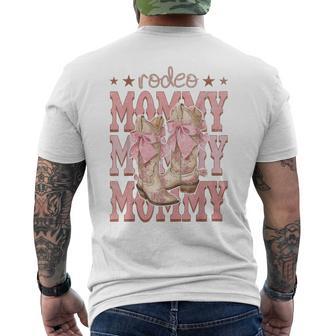 Rodeo Mommy Pink Boots Coquette Cow-Girl Birthday Party Men's T-shirt Back Print - Thegiftio