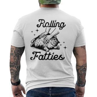 Rolling Fatties Cat Lover For Pet Enthusiasts Men's T-shirt Back Print - Monsterry