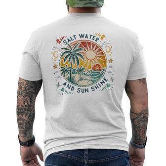 Salt Water And Sun Shine Vintage Retro Tropical Beach Men's T-shirt Back Print - Thegiftio