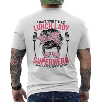 School Lunch Lady Superhero Lunch Lady Women's Men's T-shirt Back Print - Monsterry