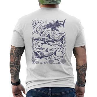 Shark Wildlife Ocean Sea Animal Marine Animal Men's T-shirt Back Print - Monsterry