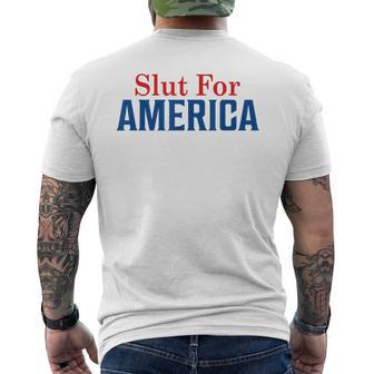 Slut For America 4Th Of July Men's T-shirt Back Print - Thegiftio UK