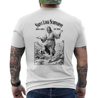 Soccer Player Patron Saint Luigi Scrosoppi Football Men's T-shirt Back Print - Thegiftio UK