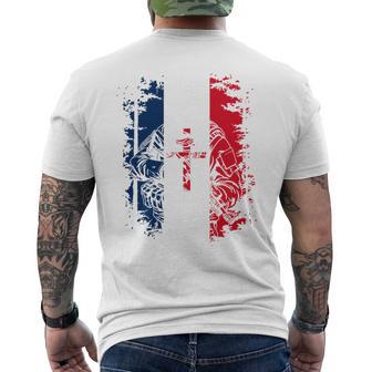Soldat Avec Drapeau Français Et Croix De Lorraine Haut De Gamme T-shirt imprimé au dos - Cadeauxyz