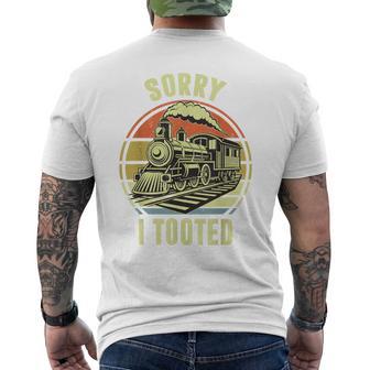Sorry I Tooted Train Toddler Railroad Locomotive Men's T-shirt Back Print - Thegiftio UK