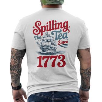 Spilling The Tea Since 1773 – Usa Patriotic Style Men's T-shirt Back Print - Thegiftio UK