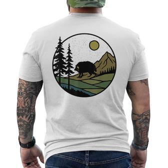 Squonk Vintage Rustic Forest Trees With Mountains Cryptid Men's T-shirt Back Print - Thegiftio UK