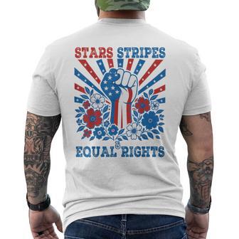 Stars Stripes And Equal Rights 4Th July Patriotic Activist Men's T-shirt Back Print - Thegiftio UK