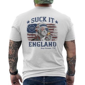 Suck It England George Washington 4Th Of July Usa Men's T-shirt Back Print - Thegiftio UK