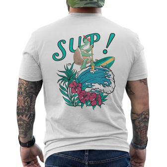 Sup サーフィン スタンドアップ パドル タートル パドリング サブボードup メンズTシャツ バックプリント - Kawaiitshirt