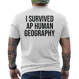I Survived Ap Human Geography Ap Examination Quote Men's T-shirt Back Print - Monsterry
