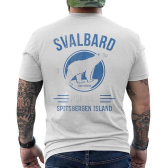 Svalbardpitzbergen ホッキョクグマ ロングイヤービーン ノルウェー ホッキョクグマ メンズTシャツ バックプリント - Kawaiitshirt