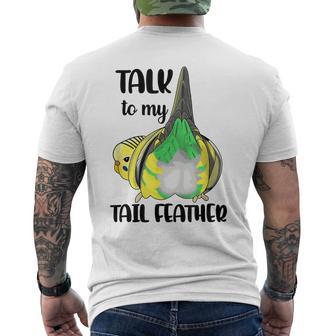 Talk To My Tail 羽 ファニー セキセイバト セキセイインコ メンズTシャツ バックプリント - Kawaiitshirt