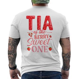 Tia Of The Berry Sweet One Cute Strawberry First Birthday Men's T-shirt Back Print - Thegiftio UK