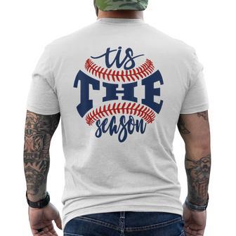 Tis The Season Baseball Softball Lovers Men's T-shirt Back Print - Thegiftio UK