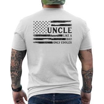 Uncle Like A Dad Only Cooler Father's Day Black Usa Flag Men's T-shirt Back Print | Seseable UK
