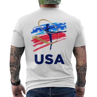 Usa Sport Team Gear Summer Gymnastics White Small Classic Fit Usa Flag Men's T-shirt Back Print - Monsterry