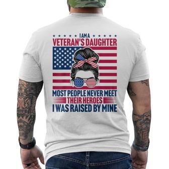 I Am A Veteran's Daughter Heroes Raised Me Proud Military Men's T-shirt Back Print - Thegiftio UK