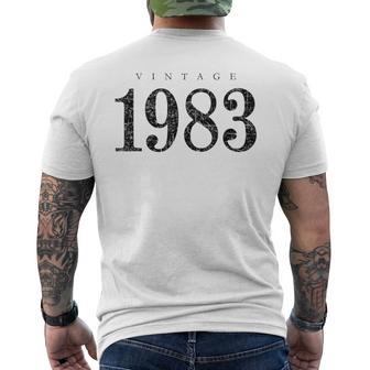 Vintage 1983 Noir Ancien 43 Anniversaire T-shirt imprimé au dos - Cadeauxyz