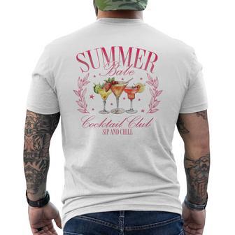 Vintage Retro Summer Babe Cocktail Club Drinking Lovers Men's T-shirt Back Print - Thegiftio