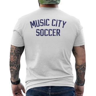 Vintage Soccer Nashville Music City Soccer Retro Fan Men's T-shirt Back Print - Monsterry