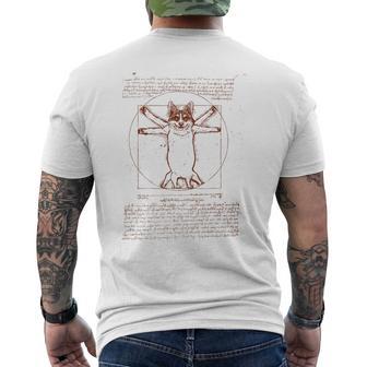 Vitruvian Corgi メンズTシャツ バックプリント - Kawaiitshirt