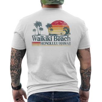 Waikiki Beach Honolulu Hawaii Family Vacation Summer Men's T-shirt Back Print - Thegiftio UK
