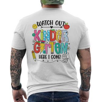 Watch Out Kindergarten Here I Come First Day Of School Men's T-shirt Back Print - Thegiftio UK