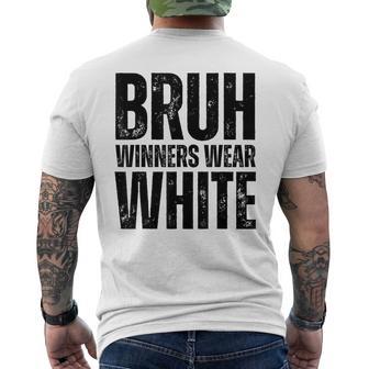 Winners Wear White Team Spirit Week Game Color Sports Day Men's T-shirt Back Print - Thegiftio UK