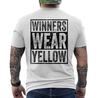 Winners Wear Yellow Color Team Sports Spirit Game Camp Men's T-shirt Back Print - Monsterry