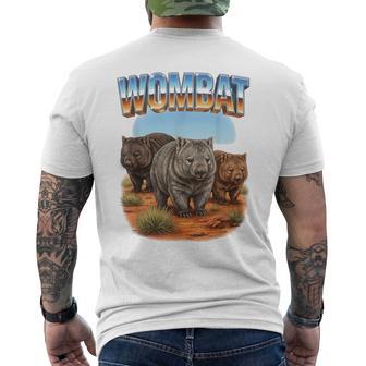 Wombat ヴィンテージ 70年代 90年代 レトロ ウォンバット 動物愛好家 ウォンバット メンズTシャツ バックプリント - Kawaiitshirt
