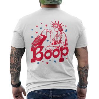 Women's Boop Vintage Statue Of Liberty And Eagle Patriotic Men's T-shirt Back Print - Thegiftio UK