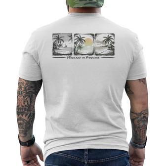 Wrecked In Paradise Islands Sailing Palm Trees Men's T-shirt Back Print - Thegiftio UK