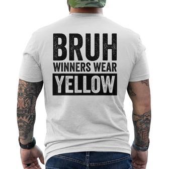 Yellow Field Day Team Spirit Bruh Winners Wear Yellow Men's T-shirt Back Print - Monsterry