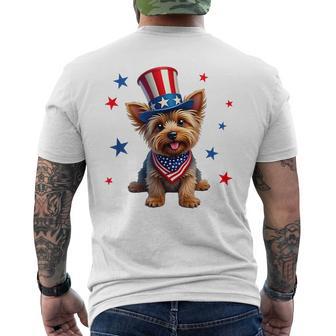 Yorkie 4Th Of July Yorkshire Terrier Dog Patriotic Men's T-shirt Back Print - Thegiftio UK