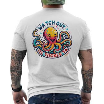 かわいいオクトパス 気をつけてくすぐる おもしろい メンズTシャツ バックプリント - Kawaiitshirt