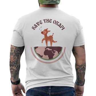 かわいいヴィンテージオカピレトロデザイン、オカピ メンズTシャツ バックプリント - Kawaiitshirt