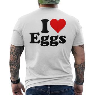 アイラブエッグアイハートエッグ メンズTシャツ バックプリント - Kawaiitshirt