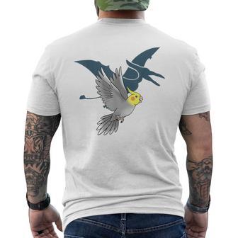 オウム 恐竜 オカメインコ テロダクティルシャドウ メンズTシャツ バックプリント - Kawaiitshirt