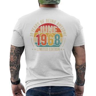 オンバック 1968年6月から素晴らしいヴィンテージレトロ58歳の誕生日 メンズTシャツ バックプリント - Kawaiitshirt